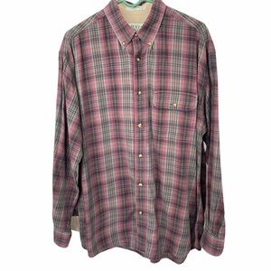 Orvis Mens Button Down Plaid Flannel Shirt, L